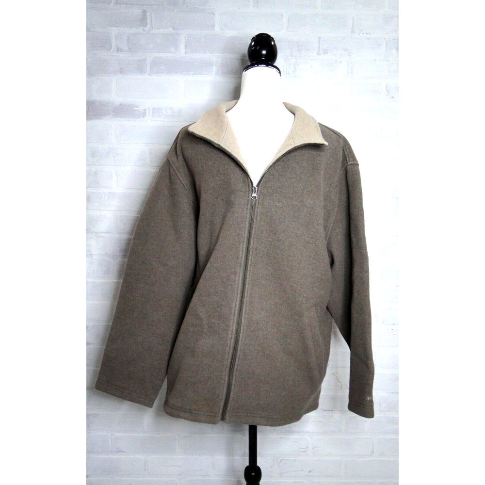 John Rich and Bros Woolrich Men's L Brown Wool Jacket Full Zip Mock Neck